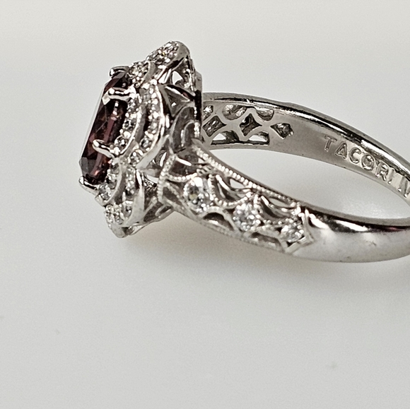 Authentic Tacori Blush Diamonique Ring Platinum Over Sterling Silver Sz 8! - Picture 5 of 13